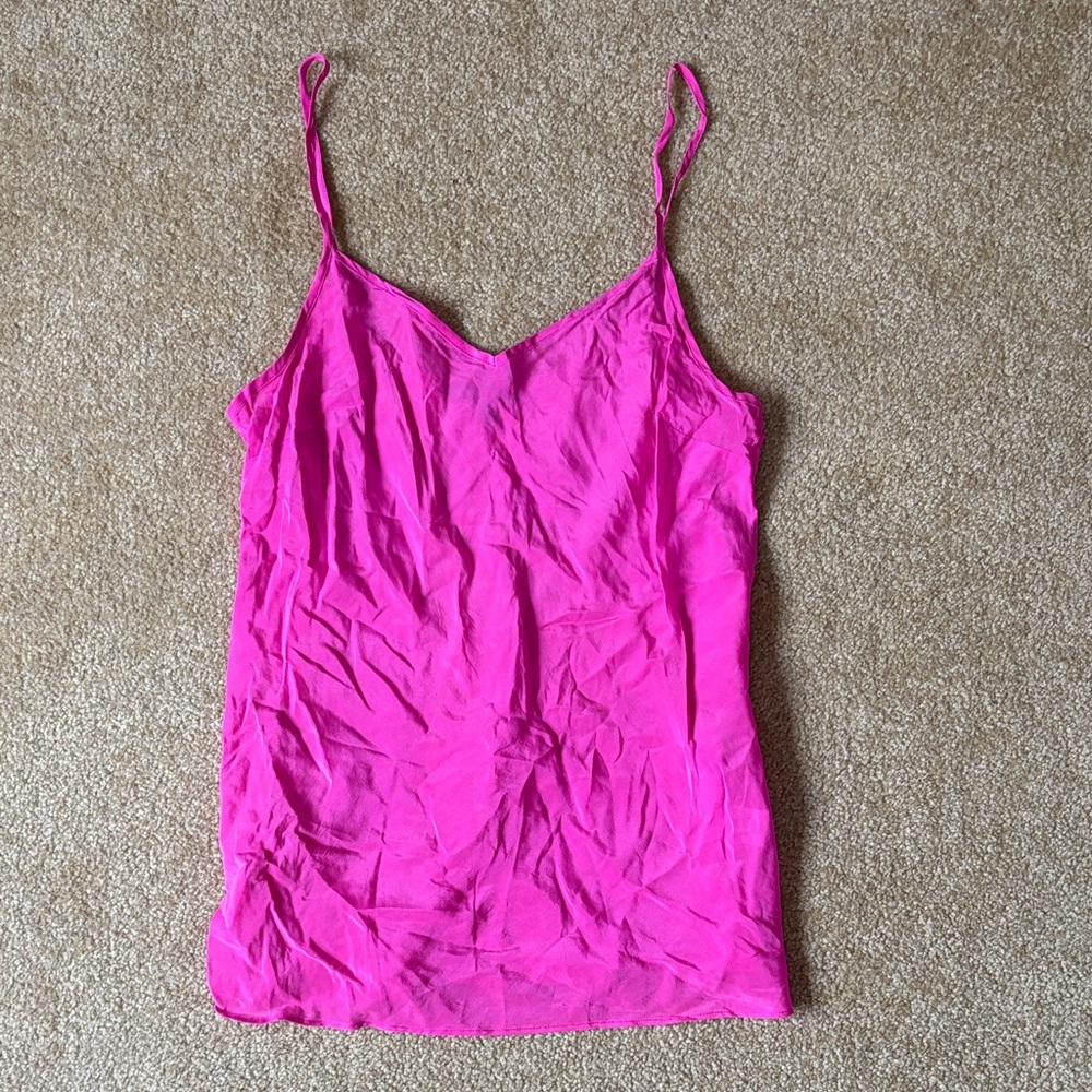 J. Crew Vibrant Pink Camisole Top silk small cami tank top